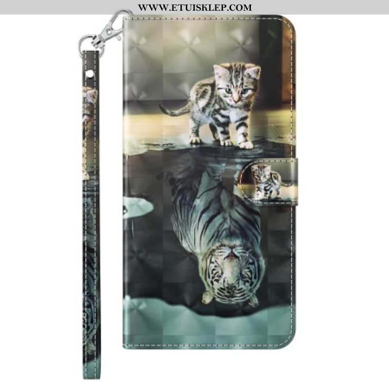 Etui Folio do iPhone 15 Pro z Łańcuch Sen Kociaka 3d Z Paskiem